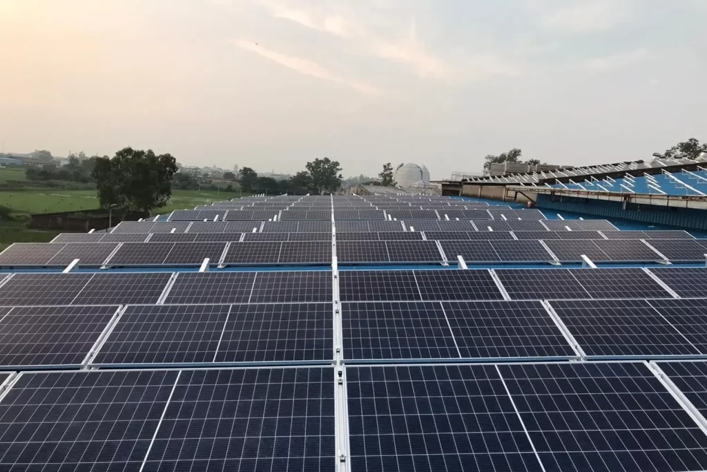 Tinshed solar power plant installed in Kartarpur, Punjab by Boundless Environment Resource Solutions